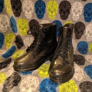 Glitter Lace-up Rain Boots